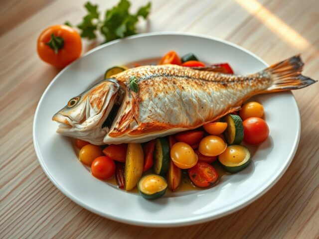 Grouper met groente uit de oven
