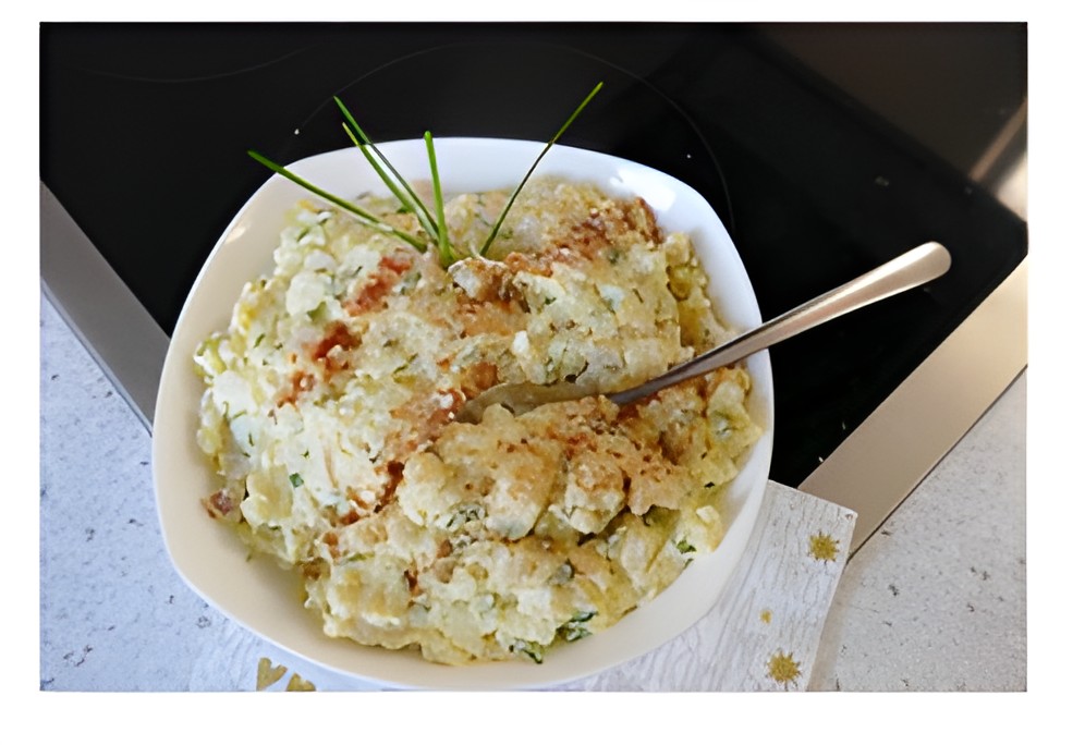 ( H) eerlijke ei, gerookte kip aardappelsalade