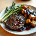 Haasmedaillon met witloof en portosaus