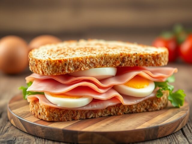 Ham en kaas sandwich