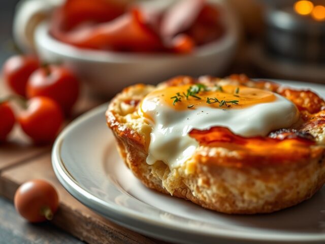 Ham kaas mousje uit de oven — AI-gegenereerde illustratie