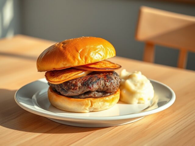 Hamburger met knolraapjes