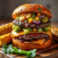 Hamburgers met avocadosalsa
