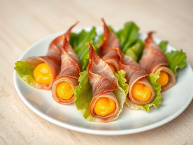 Hamhoorntjes met mangomousse