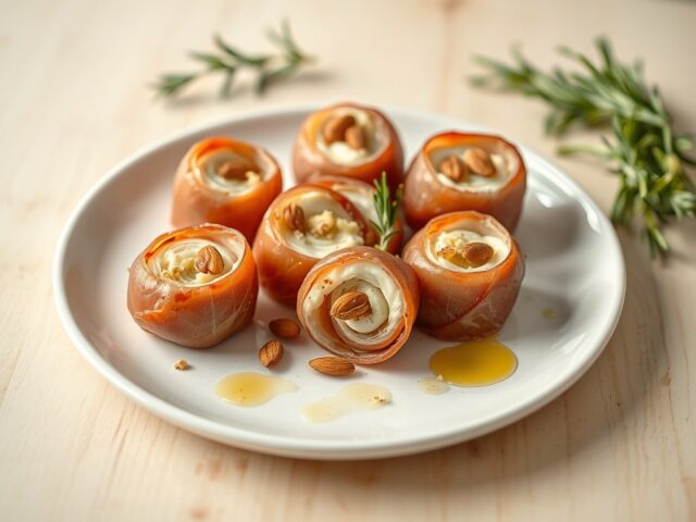Hamrolletjes met geitenkaas