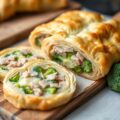 Hamstrudels met broccoli