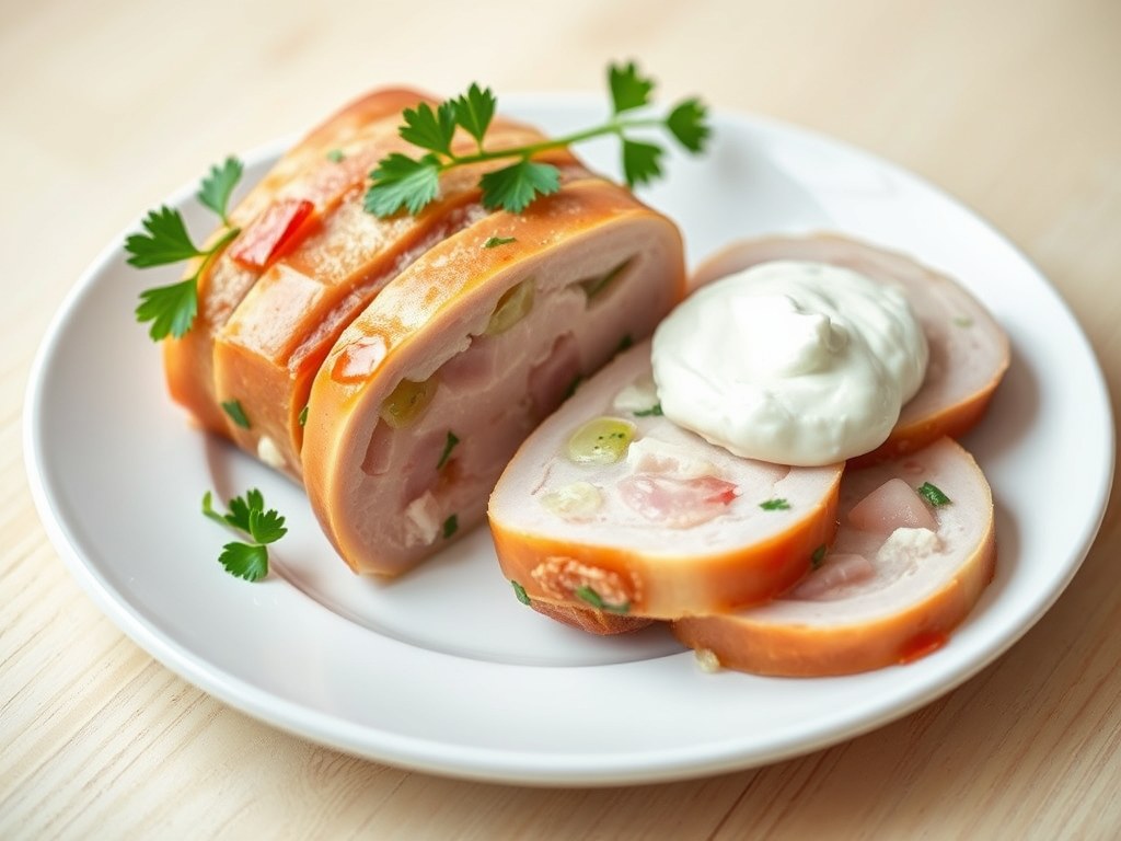 Hamterrine in peterseliegelei, AI-gegenereerde illustratie