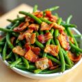 Haricot verts met ontbijtspek