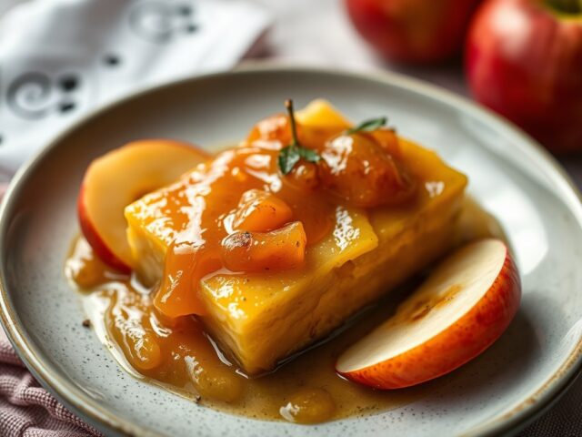 Haring met appelcompote, sjalottenzalf, (zie opm) — AI-gegenereerde illustratie
