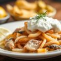 Haringstip (heringstip) met pelaardappels