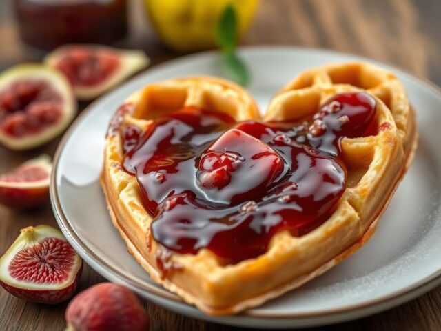 Hartenwafeltjes met vijgenconfituur