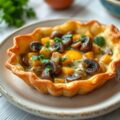 Hartig taartje van champignons en gedroogde abriko