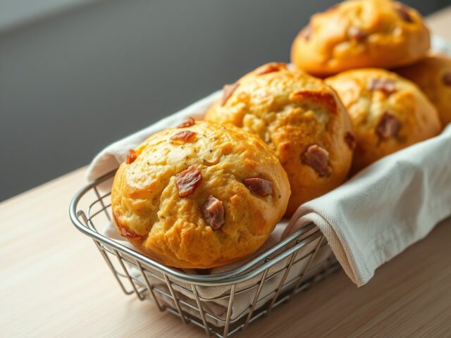 Hartige hamkaasmuffins