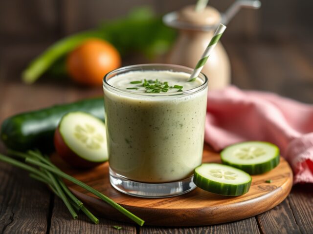 Hartige Smoothie van komkommer en radijs — AI-gegenereerde illustratie