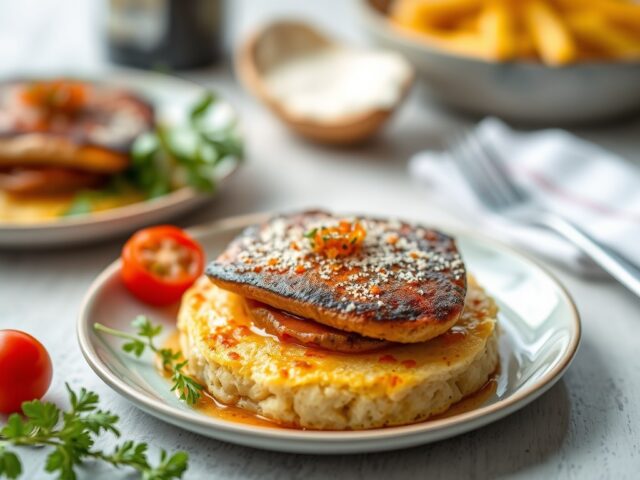 Hartige taart met tilapia en raapsteeltjes