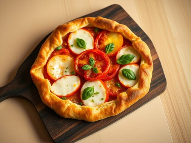Hartige tarte tartin met tomaten en mozzarella
