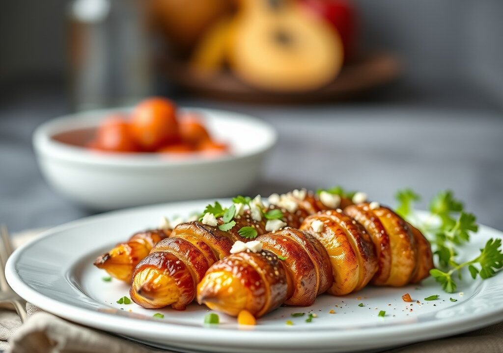 Hasselback-aardappeltjes — AI-gegenereerde illustratie