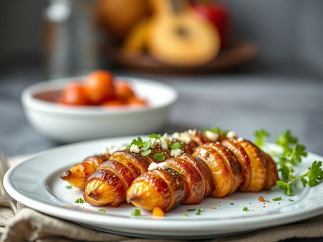 Hasselback-aardappeltjes — AI-gegenereerde illustratie