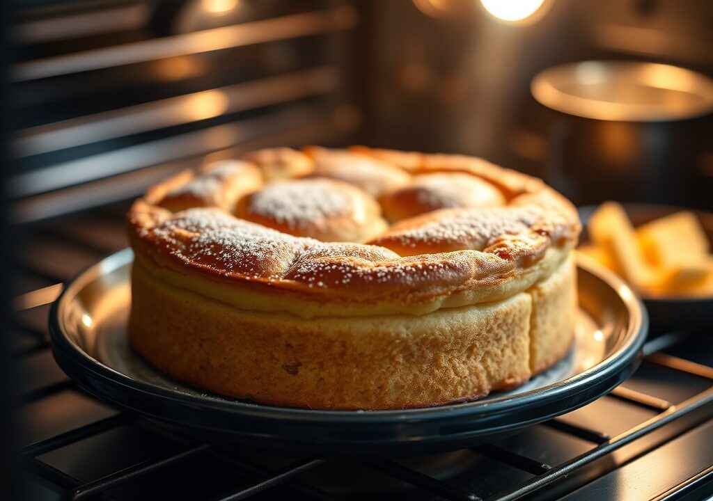Havermoutkoek uit de oven, AI-gegenereerde illustratie
