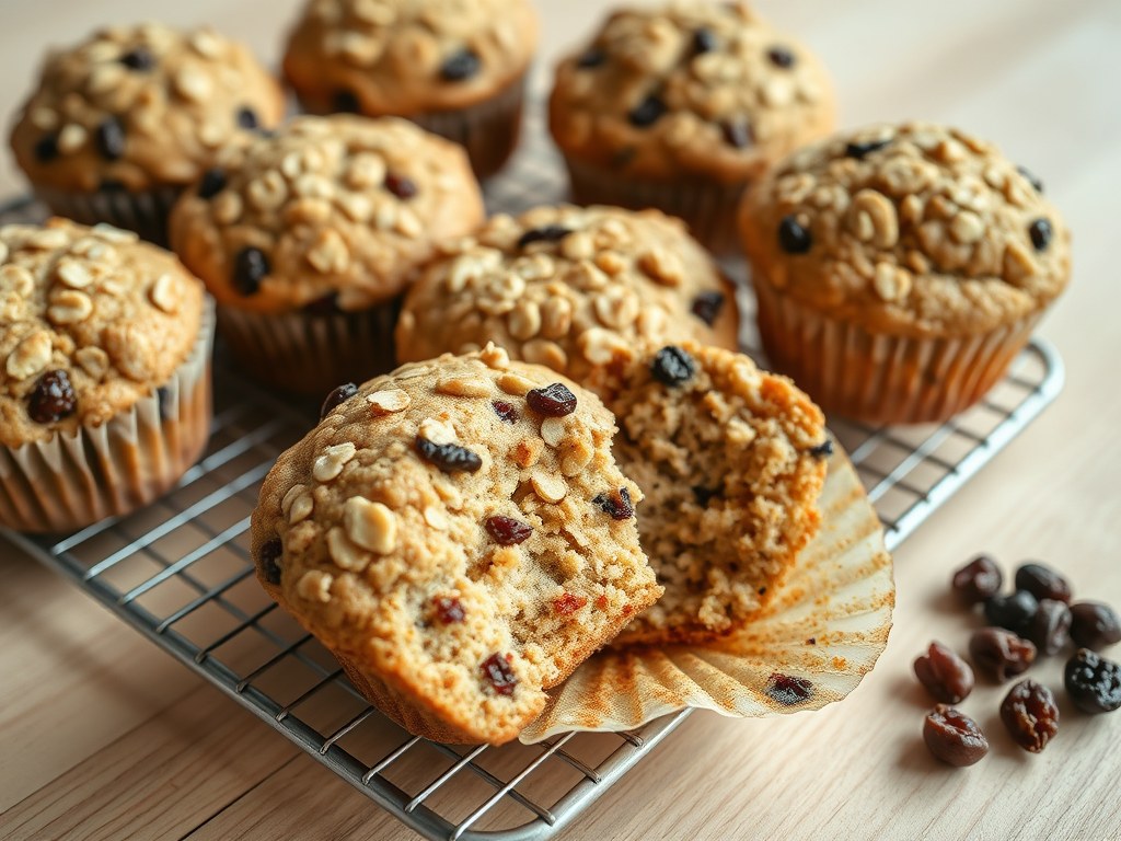 Havermoutmuffins, AI-gegenereerde illustratie