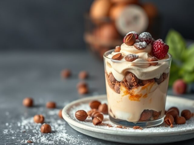 Hazelnoot Parfait — AI-gegenereerde illustratie