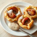 Hazelnoot pruimgebakjes met kruidig kaneelschuim