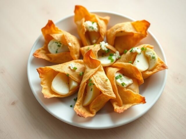 Heerlijke hapjes van brickdeeg met gorgonzola