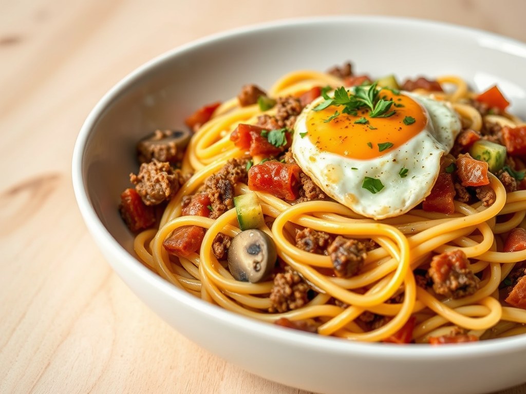 Heerlijke pasta, AI-gegenereerde illustratie