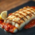Heilbot – Gegrilled – met Paprika-Sambal Saus