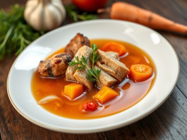 Heldere wildbouillon à la crème