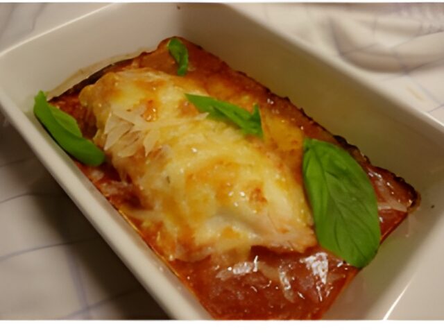 Hemels heerlijke Parmezaanse kip uit de oven.