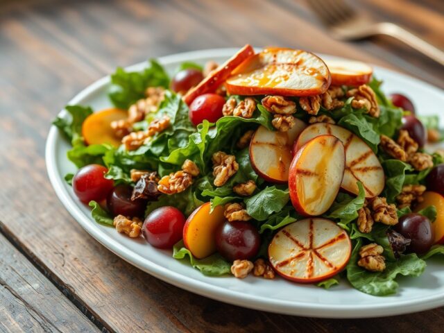 Herfstsalade met honingvinaigrette