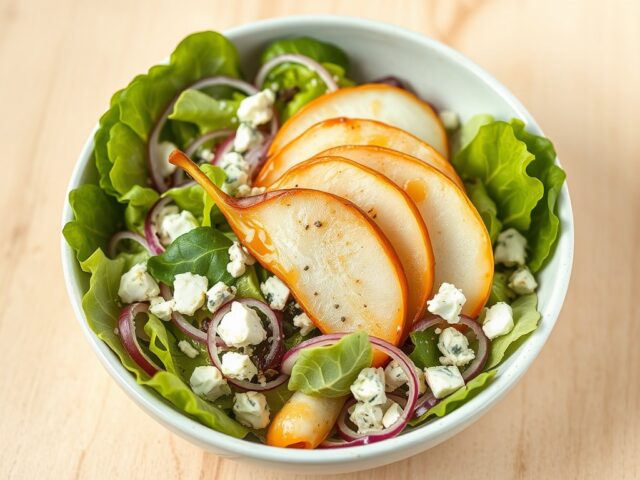 Herfstsalade met peer en roquefort