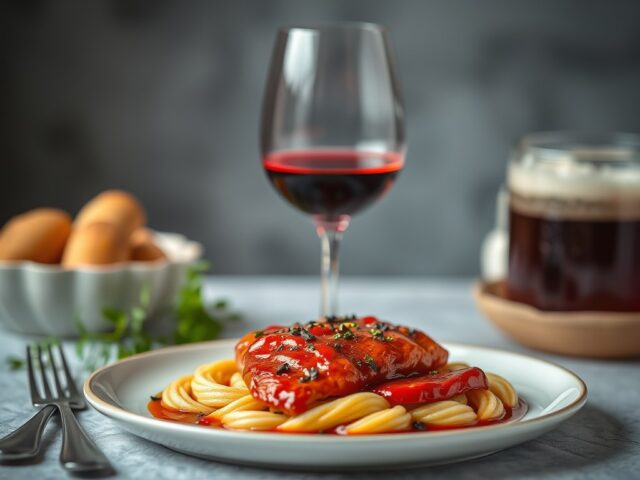 Hertenfilet met Quinta Ruban — AI-gegenereerde illustratie