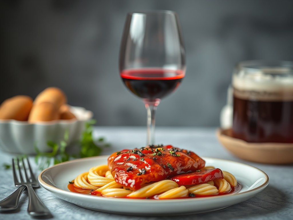 Hertenfilet met Quinta Ruban, AI-gegenereerde illustratie