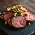 Hertenhaasje met noten en cantharel
