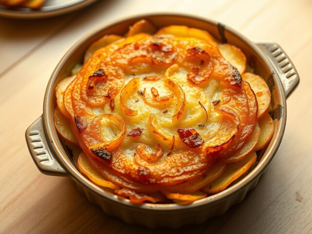 Hete aardappelschotel
