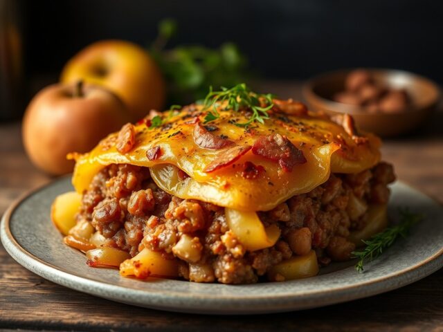 Hete bliksem ovenschotel — AI-gegenereerde illustratie