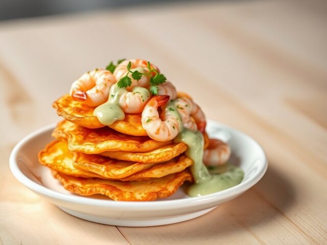 Hollandse garnalenpoffertjes met peterseliesaus