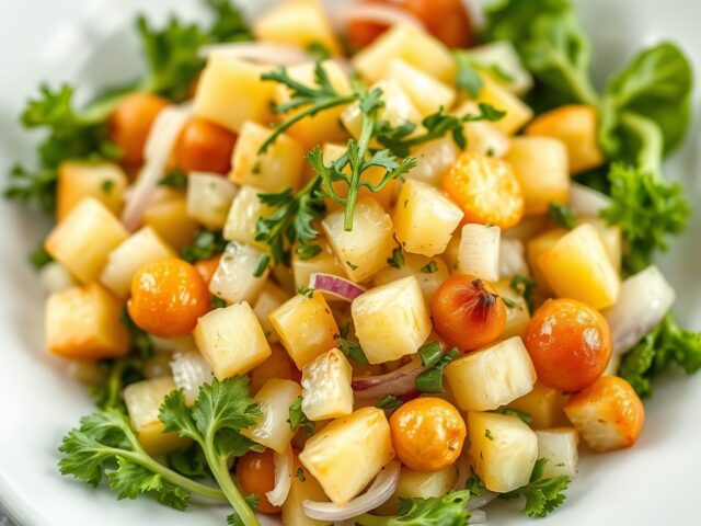 Hollandse haringsalade — AI-gegenereerde illustratie
