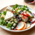 Hollandse kaassalade met peer en rode-portperensiroop