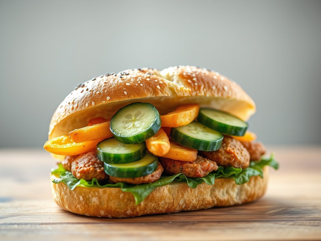 Hollandse nieuwe broodje met roggebrood, AI-gegenereerde illustratie