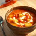 Hongaarse aardappelsoep met paprika