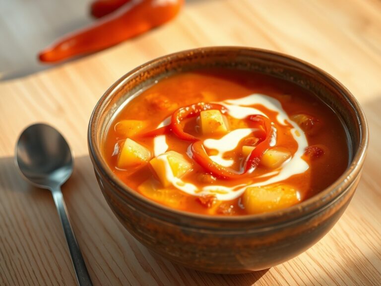 Hongaarse aardappelsoep met paprika