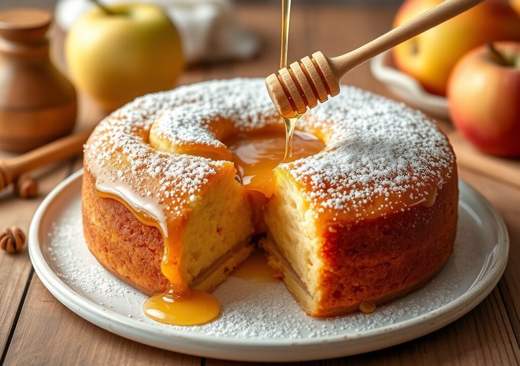 Honingcake met appeltjes, AI-gegenereerde illustratie