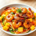 Honolulu mango-shrimp