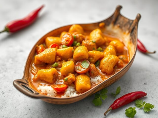 Hot curryvarkenshaas — AI-gegenereerde illustratie