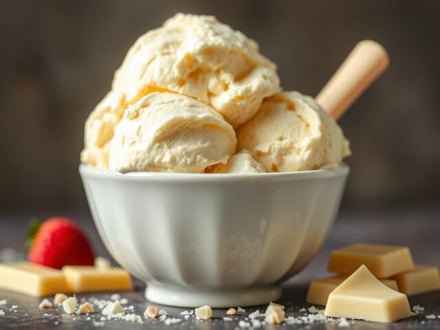 ijs van witte chocolade