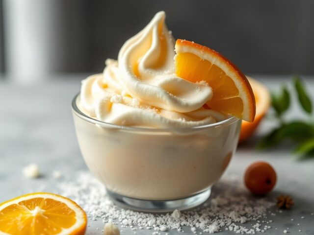Ijs van witte chocolademousse met gestoofde vijgen