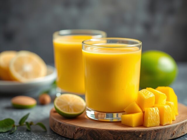 IJsje van mango-banaan — AI-gegenereerde illustratie